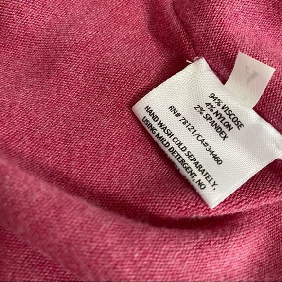 EILEEN FISHER Italian yarn rose pink knit Tank Top Size large - Picture 3 of 5